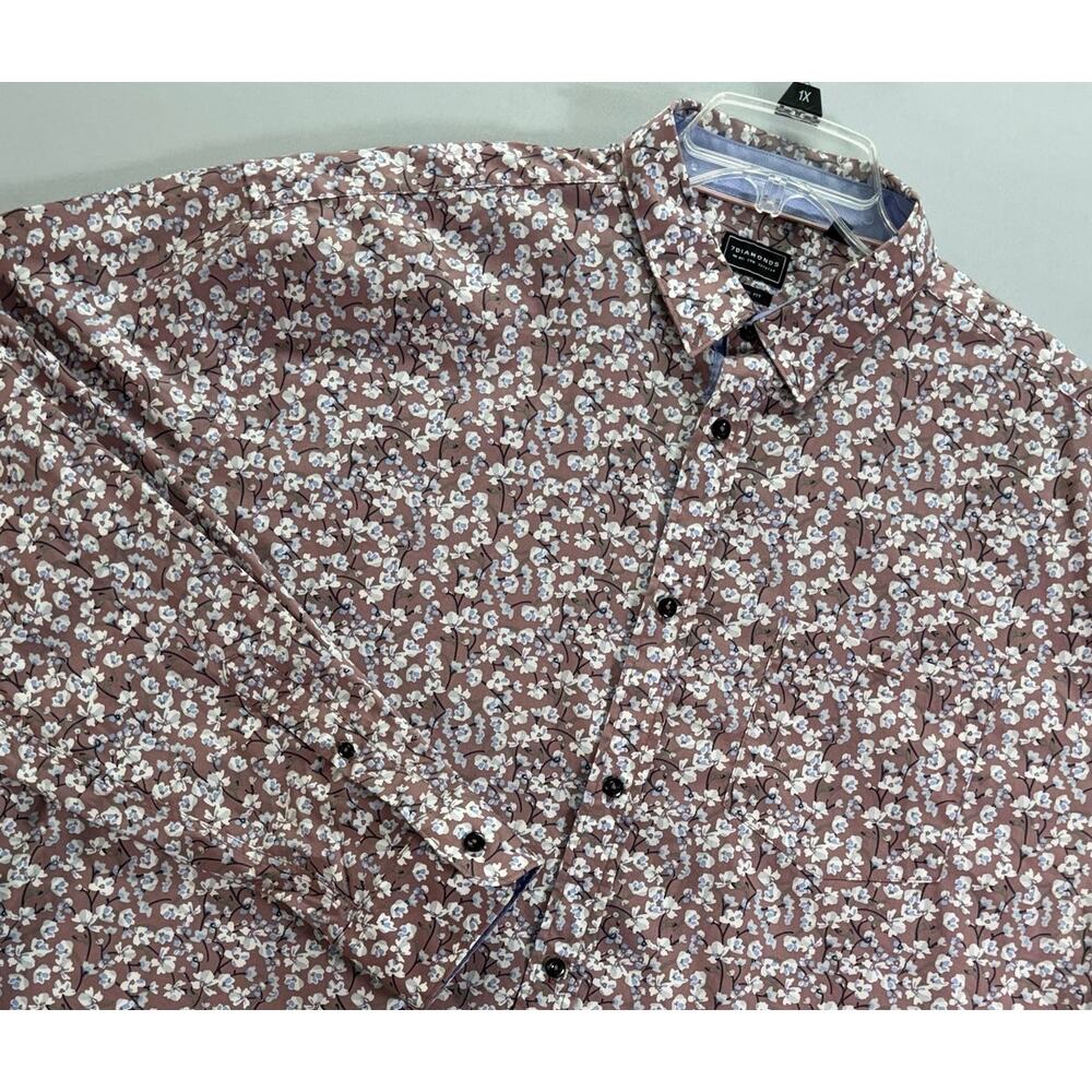 7 Diamonds by Buckle Men’s 3XL Floral Button Up Shirt Classic Fit Long Sleeve